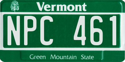 VT license plate NPC461