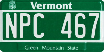 VT license plate NPC467