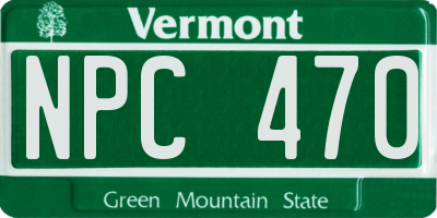 VT license plate NPC470