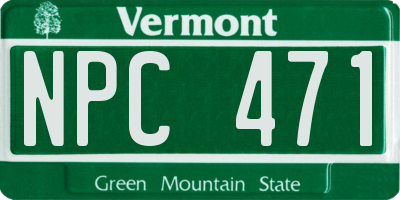 VT license plate NPC471