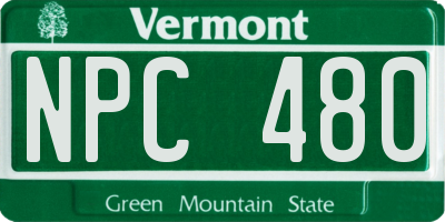 VT license plate NPC480