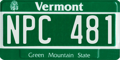 VT license plate NPC481