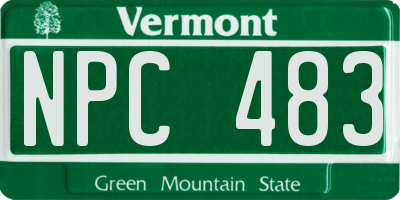 VT license plate NPC483