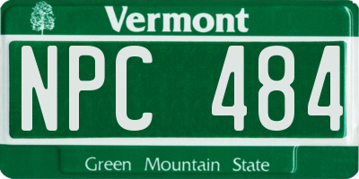 VT license plate NPC484