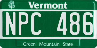 VT license plate NPC486