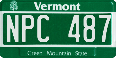 VT license plate NPC487