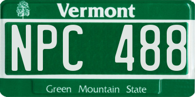 VT license plate NPC488