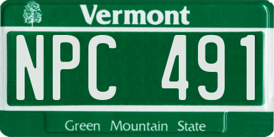 VT license plate NPC491