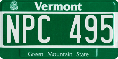 VT license plate NPC495