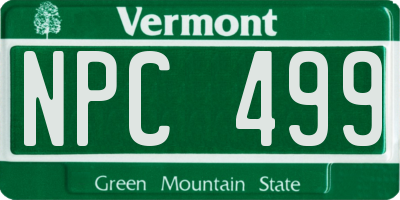 VT license plate NPC499