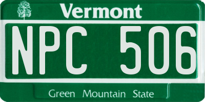 VT license plate NPC506