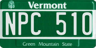 VT license plate NPC510