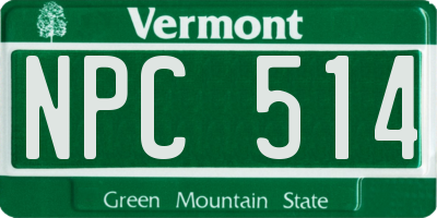VT license plate NPC514