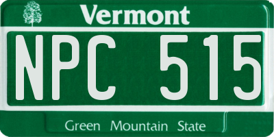 VT license plate NPC515