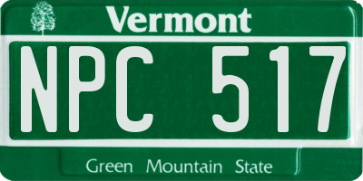 VT license plate NPC517