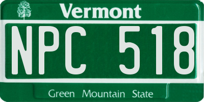 VT license plate NPC518