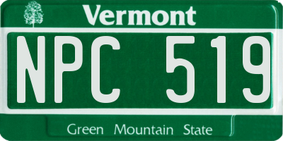 VT license plate NPC519