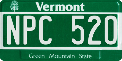 VT license plate NPC520
