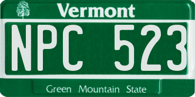 VT license plate NPC523