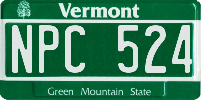 VT license plate NPC524