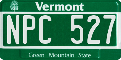 VT license plate NPC527