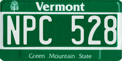 VT license plate NPC528