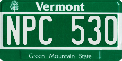 VT license plate NPC530