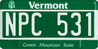 VT license plate NPC531
