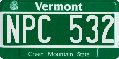VT license plate NPC532