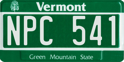 VT license plate NPC541