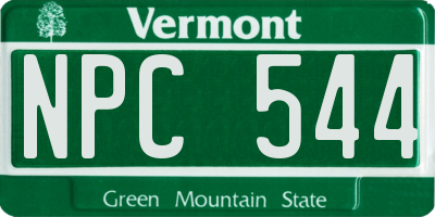 VT license plate NPC544