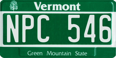 VT license plate NPC546
