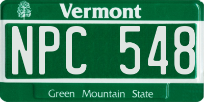 VT license plate NPC548