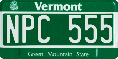 VT license plate NPC555
