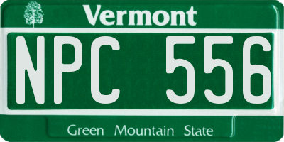 VT license plate NPC556