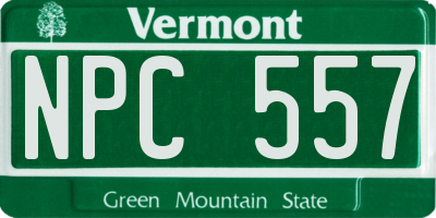 VT license plate NPC557