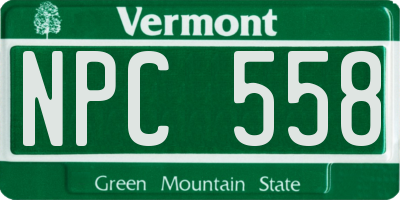 VT license plate NPC558