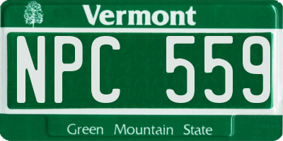 VT license plate NPC559