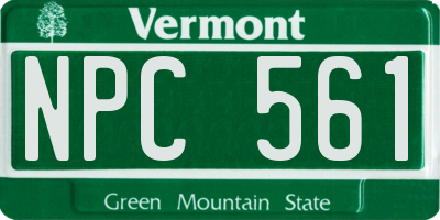 VT license plate NPC561