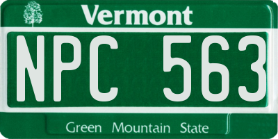 VT license plate NPC563