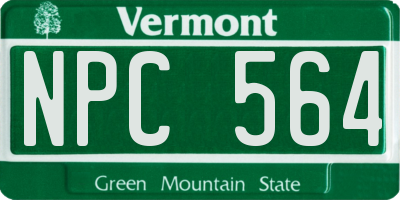 VT license plate NPC564