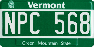 VT license plate NPC568