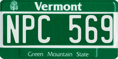 VT license plate NPC569