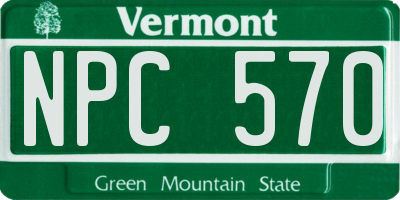 VT license plate NPC570