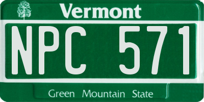 VT license plate NPC571