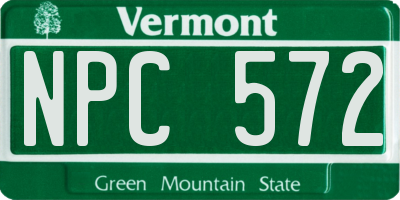 VT license plate NPC572