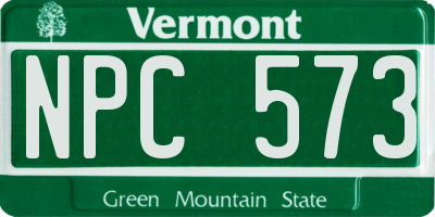 VT license plate NPC573