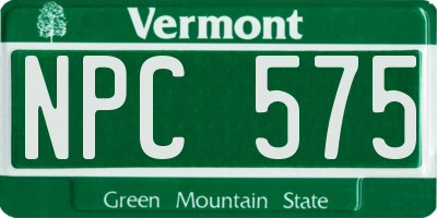 VT license plate NPC575