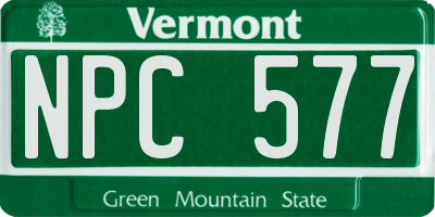 VT license plate NPC577