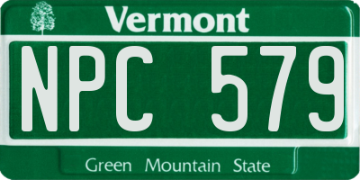 VT license plate NPC579
